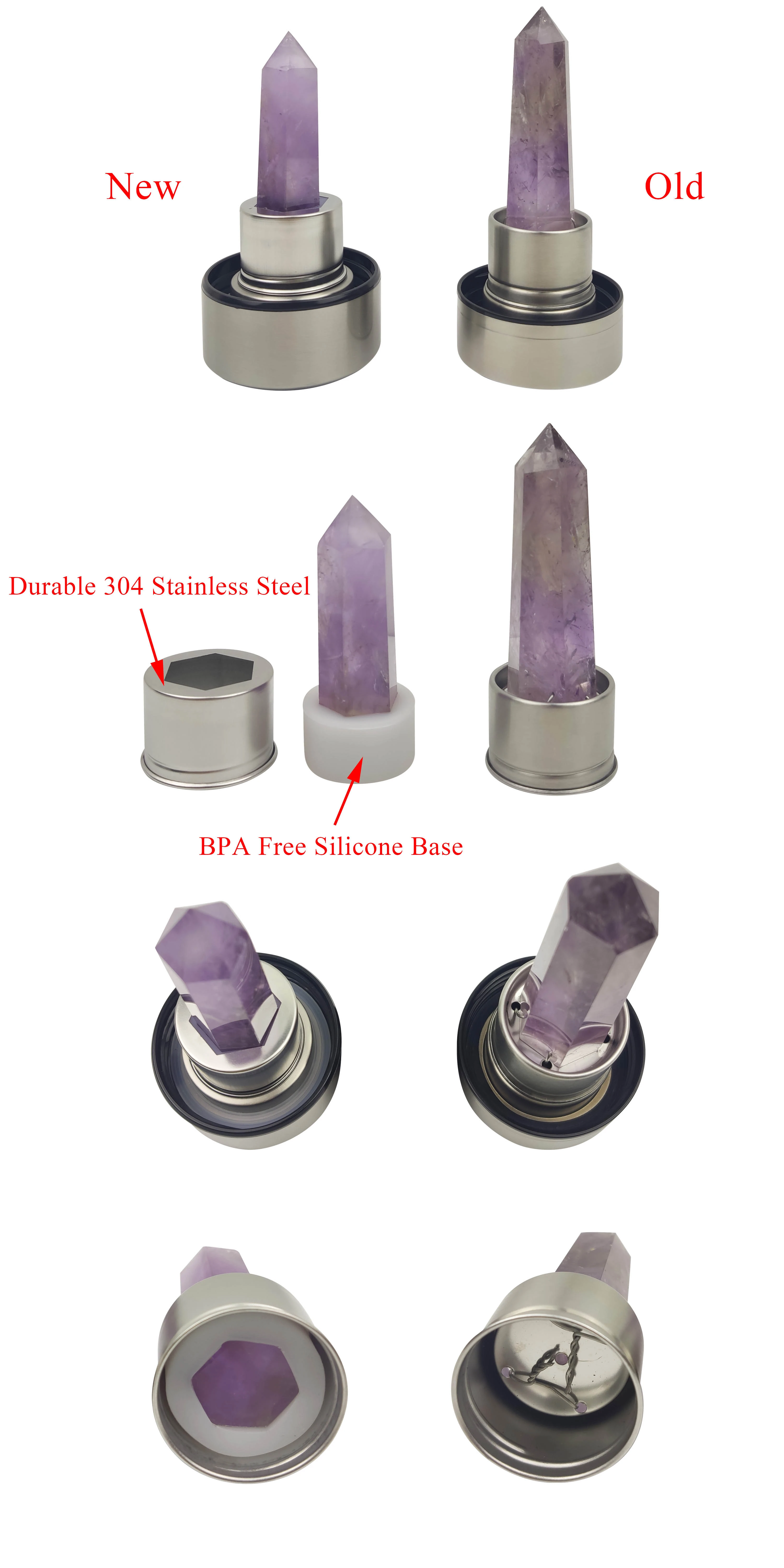 silicone base crystal glass water bottle